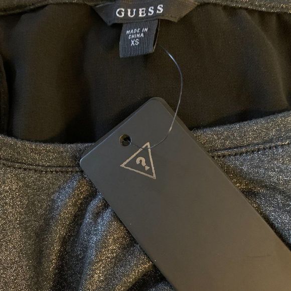 Guess Womens Top XS Grey Multi Embellished Foil Sleeveless Lightweight - Picture 11 of 15